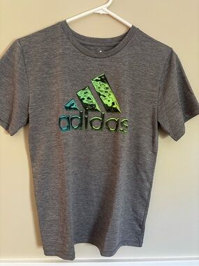 adidas Grey Athletic Tee with White Logo